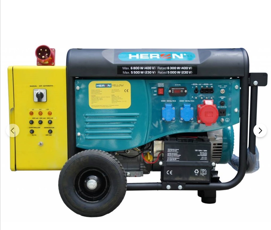 Heron 420 YELLOW, háromfázisú, 6 kVA-es, vészhelyzeti áramfejlesztő