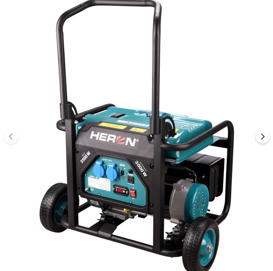 Heron, benzinmotoros áramfejlesztő, 1 fázisú, max. teljesítmény 3 kVA