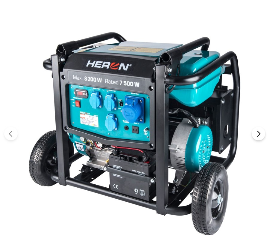 Heron benzinmotoros áramfejlesztő, 8000 VA, 230V, hordozható