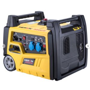 Heron, benzinmotoros áramfejlesztő, kézi indítás, 3,0 kVA, 230V, 1 fázisú, inverteres