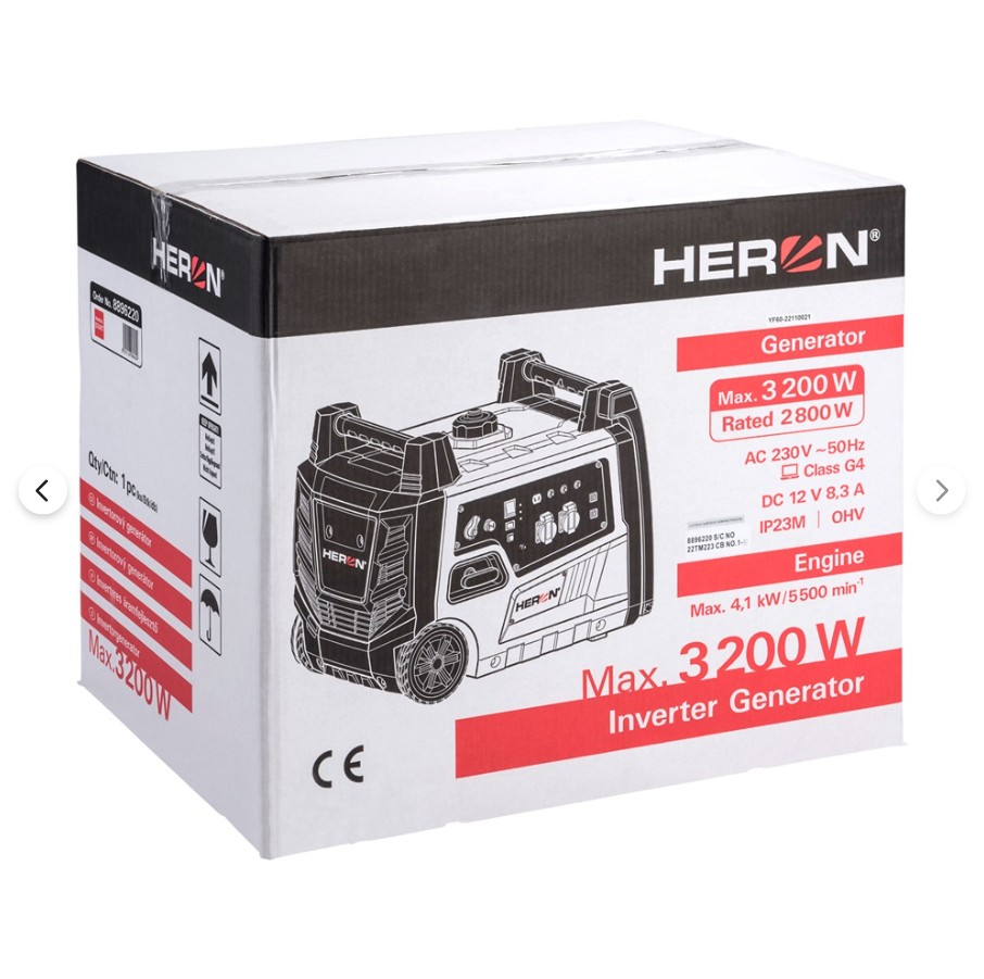 Heron, benzinmotoros áramfejlesztő, táv- és önidítóval 3,0 kVA, 230V, 1 fázisú, inverteres - Image 4