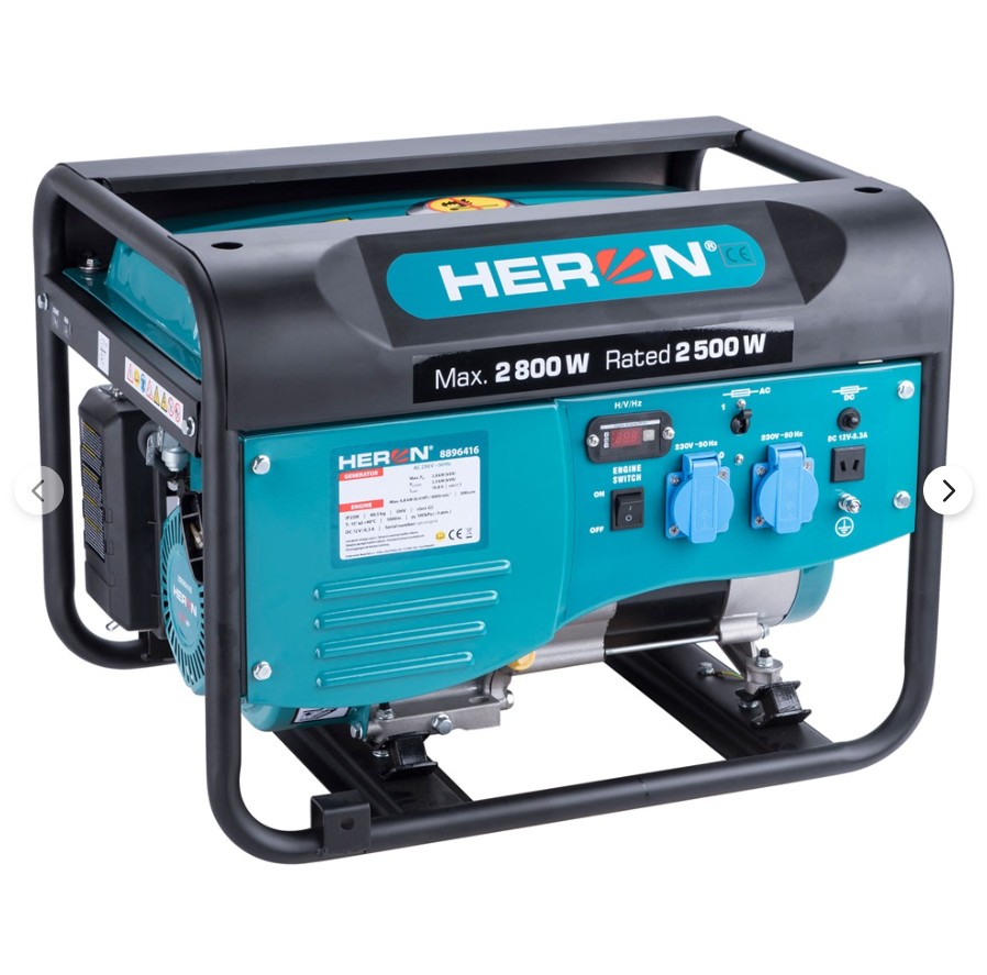 Heron, benzinmotoros áramfejlesztő, max 2600 VA, egyfázisú