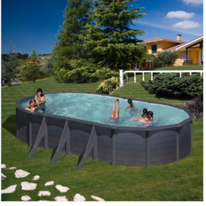 Oval Pool Graphite Look medence